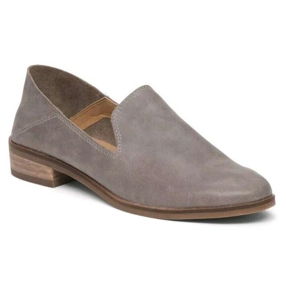Lucky Brand Cahill Soft Taupe Leather Slip On Loafer Flats Women's Shoe Size 6.5 - Picture 1 of 9